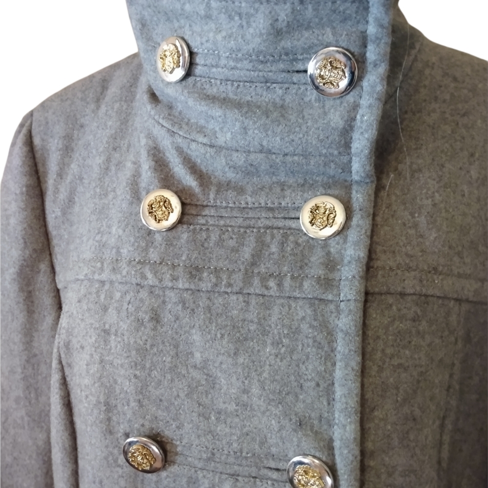 Women's Black Rivet Coat - Picture 3 of 6